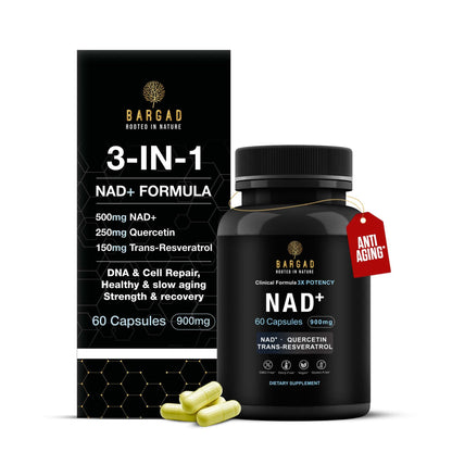 NAD+ Anti-Aging Supplement | NMN Alternative with Resveratrol & Quercetin | 60 Count