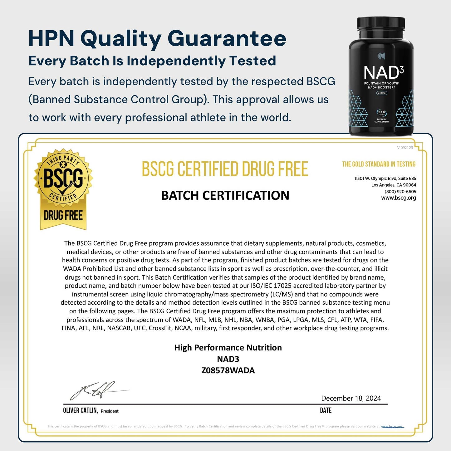 HPN NAD3 Clinical NAD+ Booster – Cellular Health, Energy & Longevity | 240ct