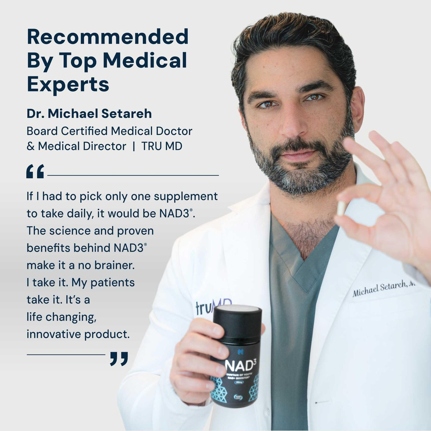HPN NAD3 Clinical NAD+ Booster | Cellular Health & Natural Energy | 120ct, 60-Day Supply