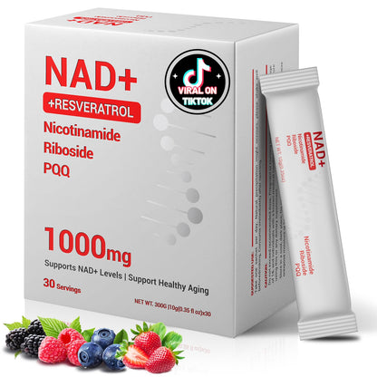 NAD 1000mg with Resveratrol – Liposomal NAD+ Berry Drink (30 Packs)
