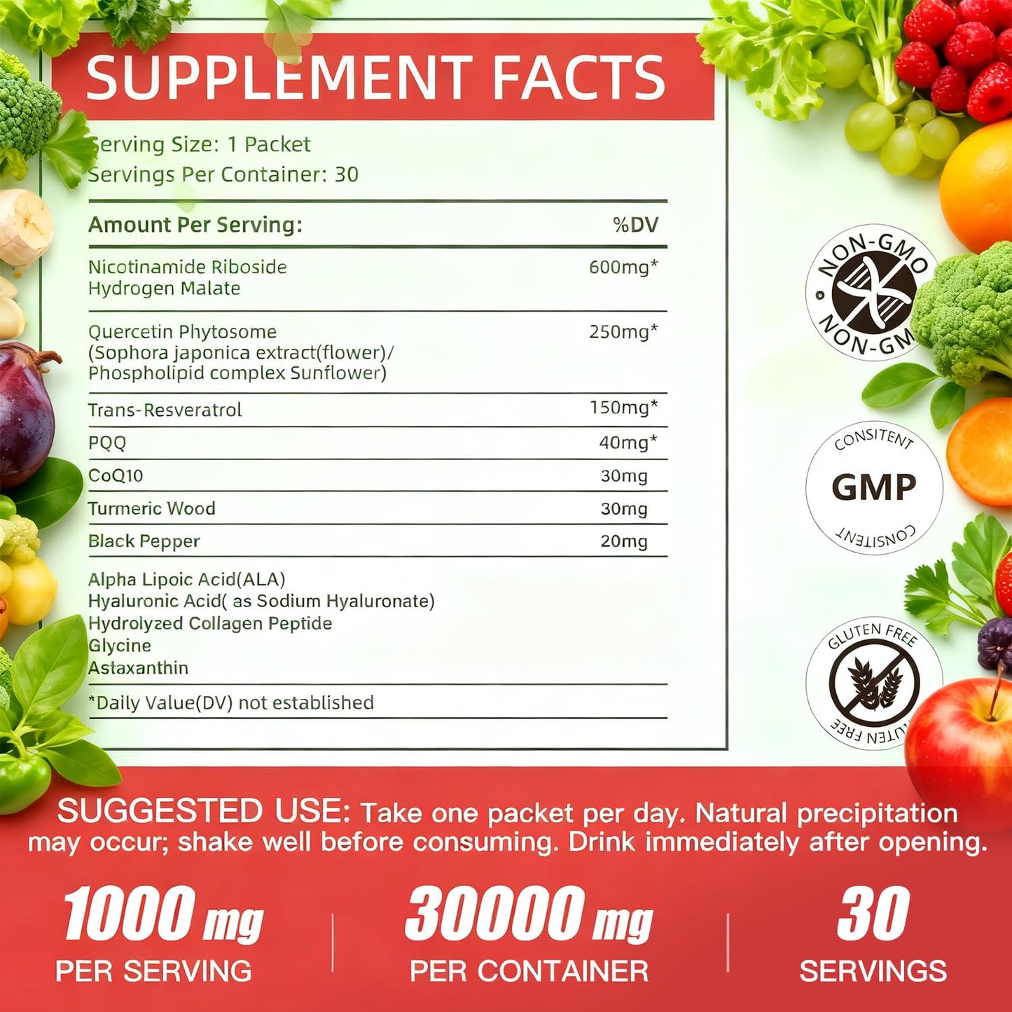 ALLBIZ NAD+ Liquid Supplement – Boost NAD+ Levels as We Age | 30 Packets