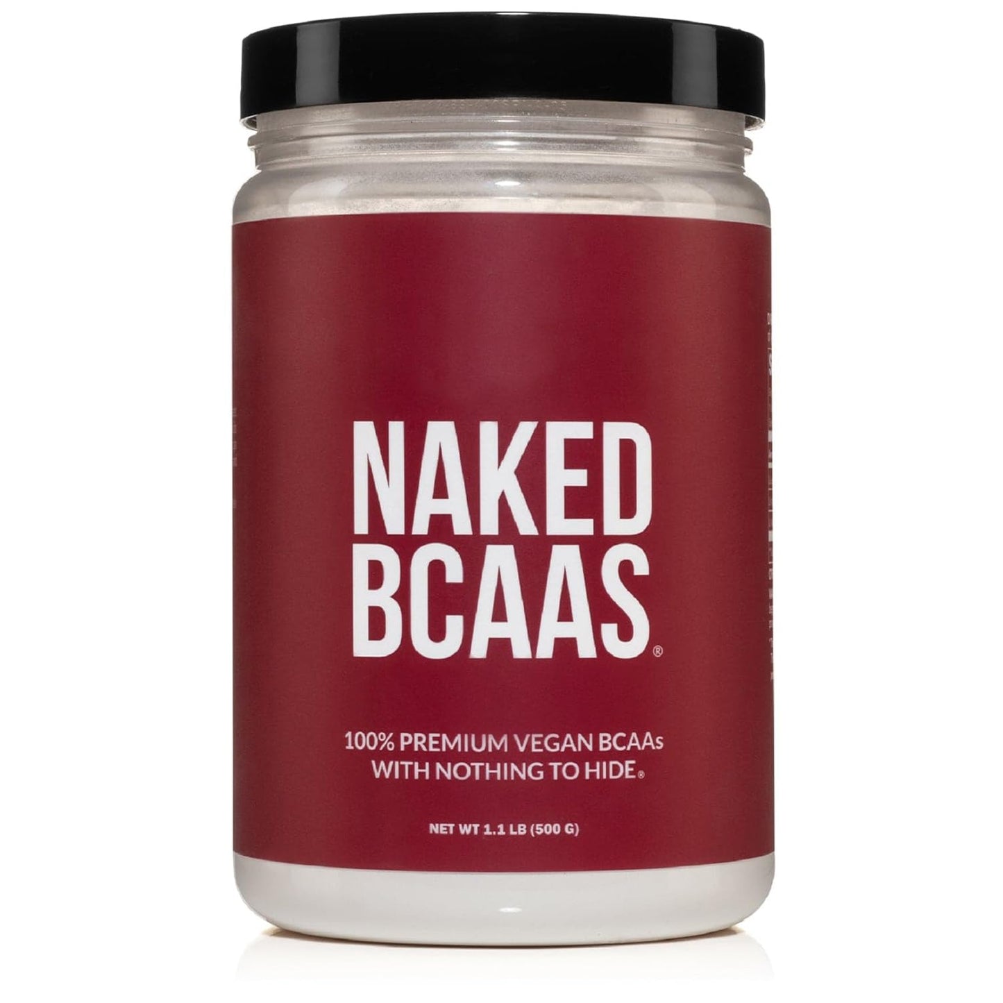 NAKED BCAAs Amino Acids Powder – 500g, 2:1:1, Vegan, Unflavored, 100 Servings