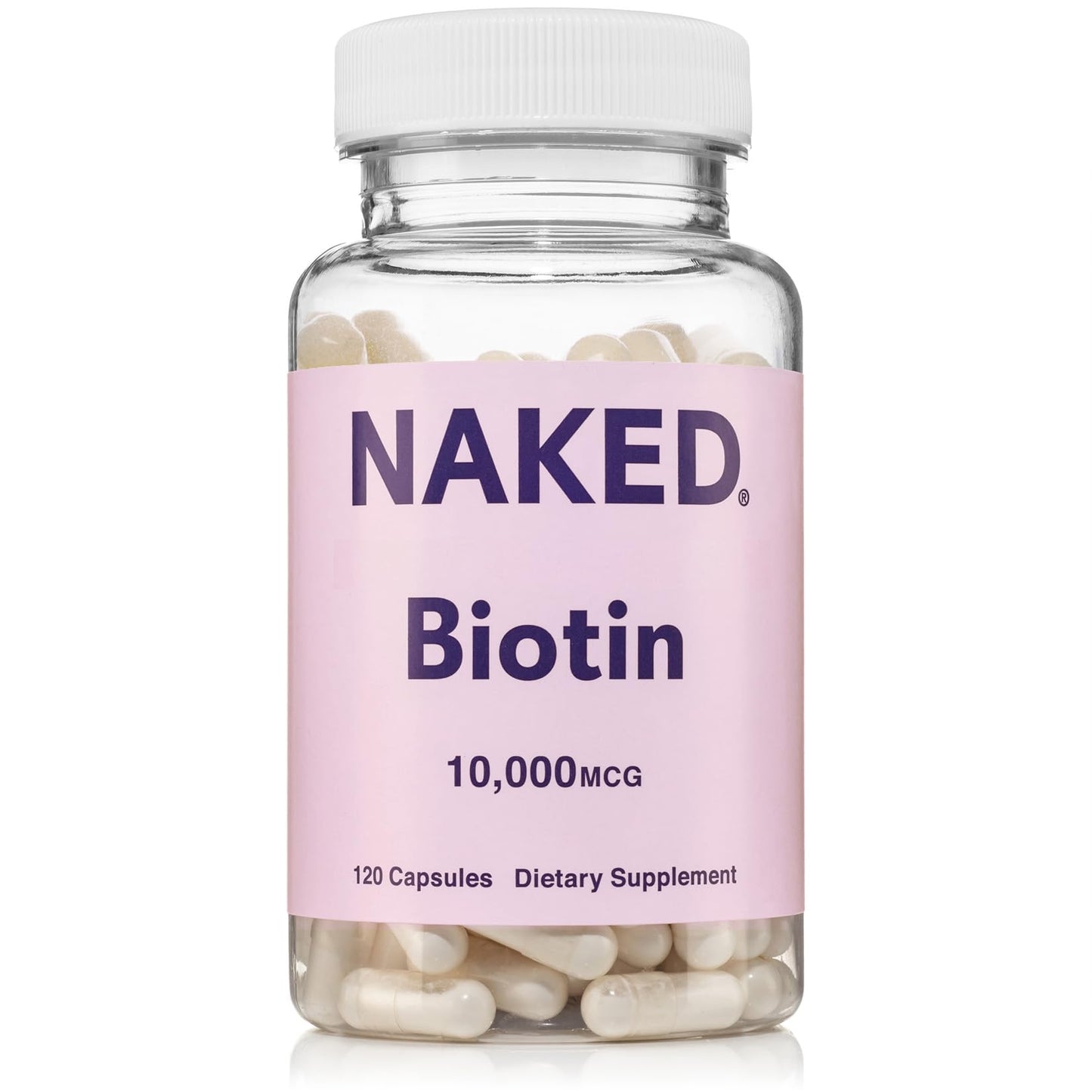 NAKED Biotin 10,000mcg - Max Strength Vitamin B7 for Hair, Skin & Nails | Non-GMO, Gluten-Free, Vegan