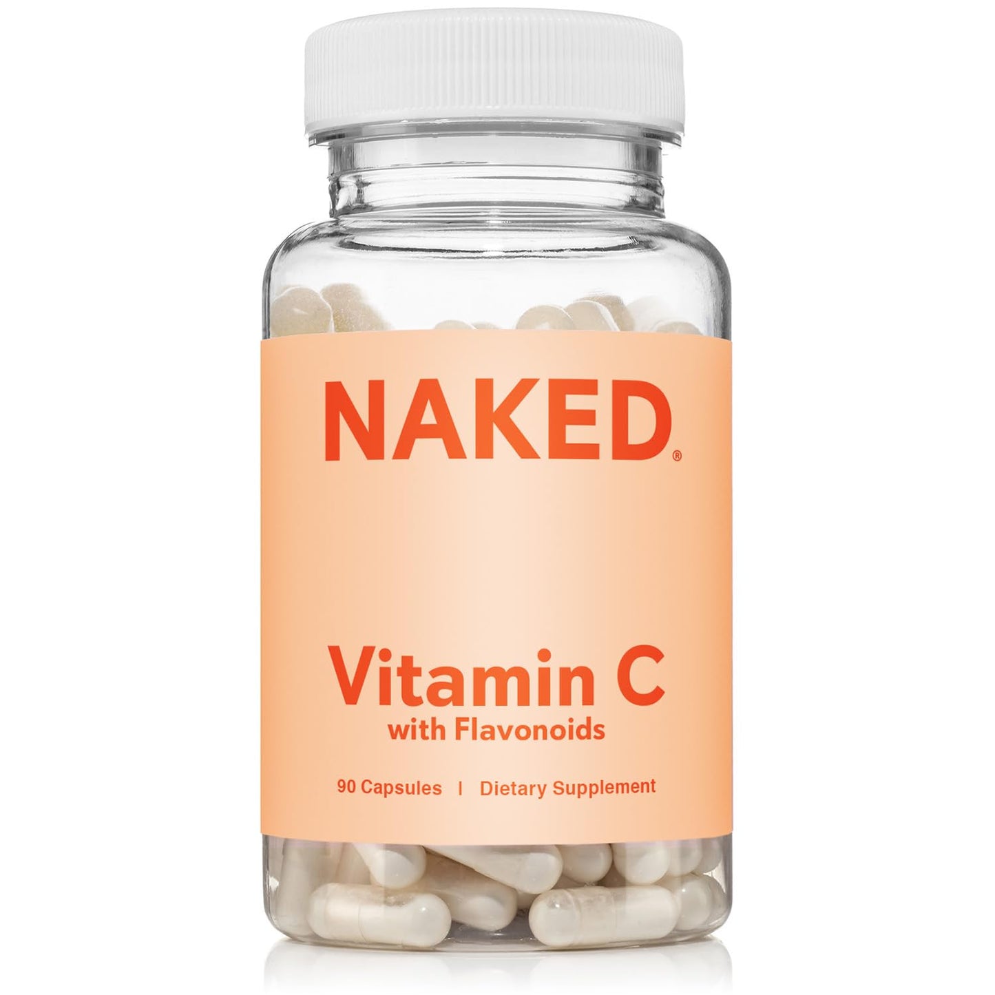 NAKED Vitamin C - 500mg Capsules with Citrus Bioflavonoids | Immune Support, Antioxidant | Made in USA