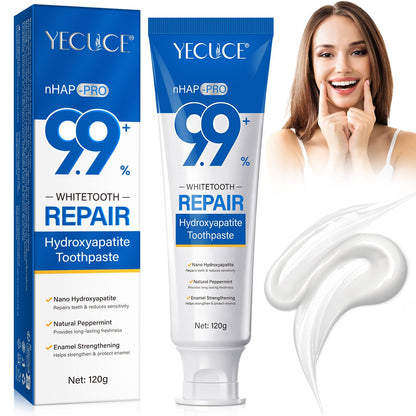 9.9% Nano Hydroxyapatite Toothpaste – Fluoride Free Enamel Repair, Natural Peppermint, 120g
