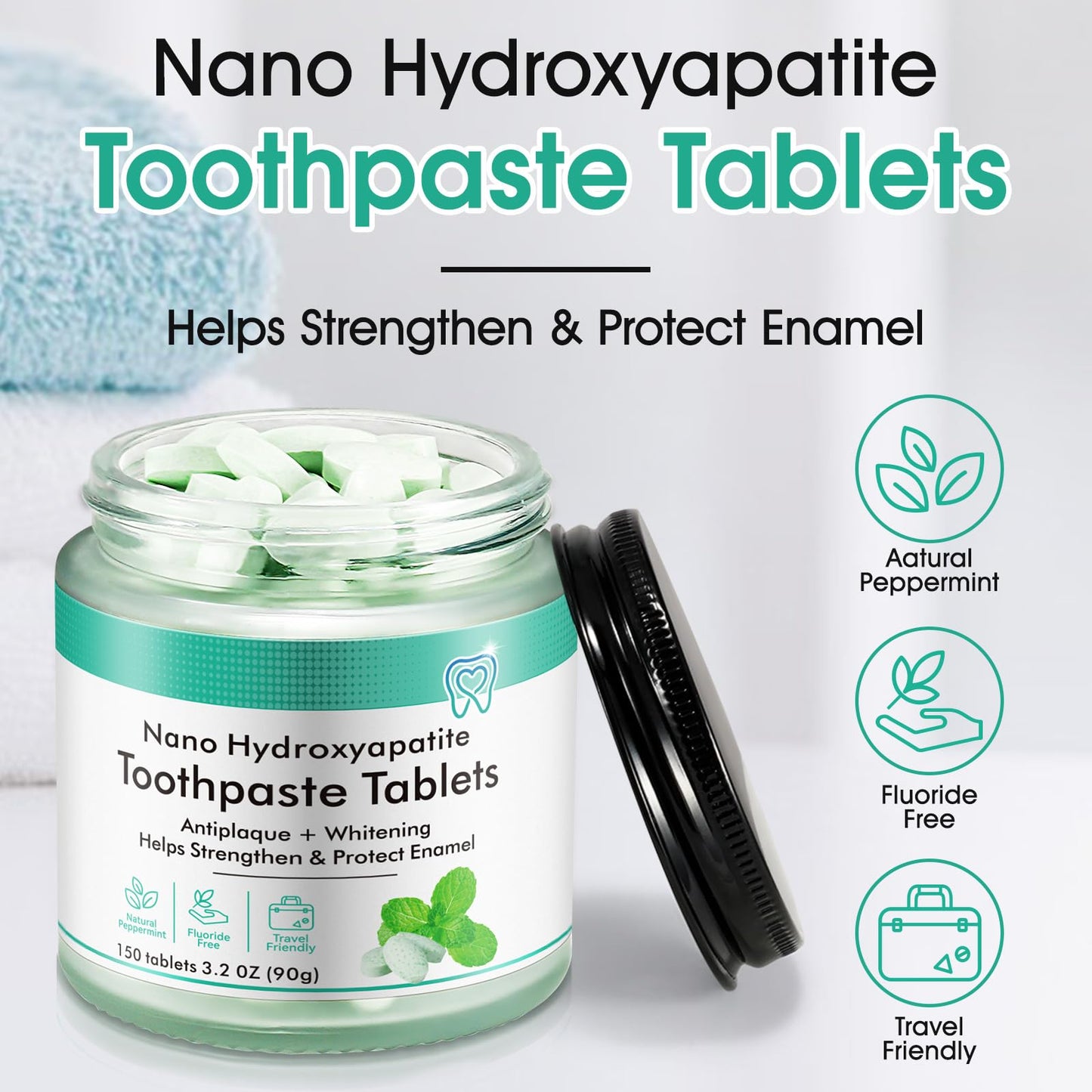 150 Toothpaste Tablets Mint Whitening & Enamel Care | Zero Waste