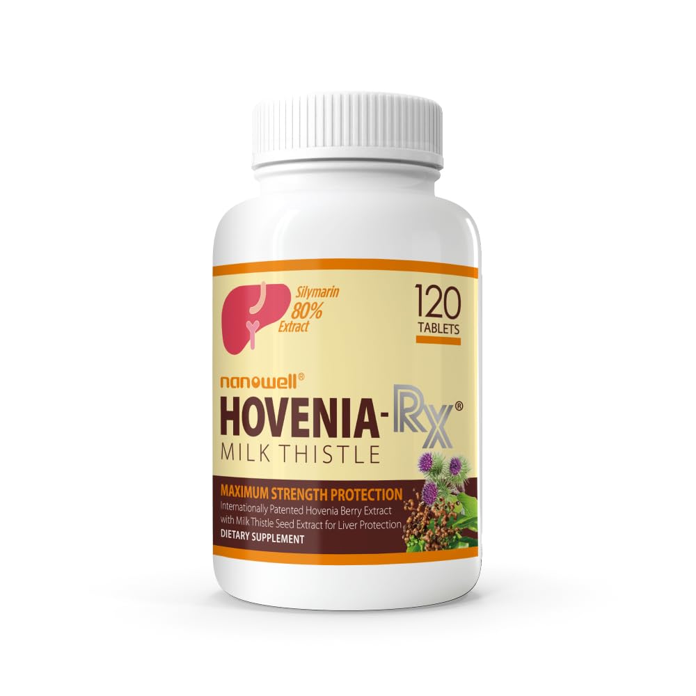 NANOWELL Hovenia-RX Milk Thistle - Liver Support Supplement with 80% Silymarin, 120 Tablets (30 Day Supply)