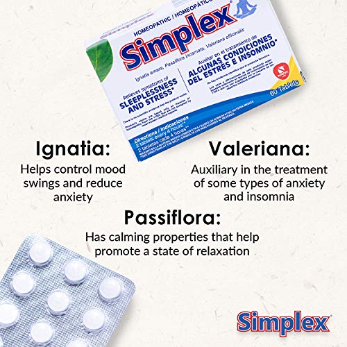 Nartex Simplex Homeopathic Sedative Tablets, 60 Count | Natural Stress & Sleep Support