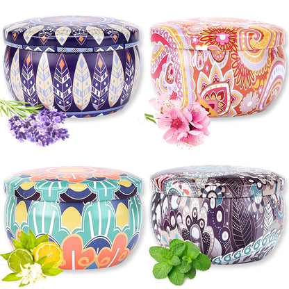Naruning 4 Pack Aromatherapy Candles – Long-Lasting Soy Wax, Lavender & White Peach, Lemon & Milk Vanilla
