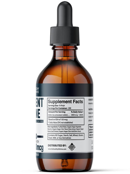Nascent Iodine Supplement | 2800mcg | Potassium Iodide | Iodine Drops | 100% Vegan | Clear Color | Large 2oz