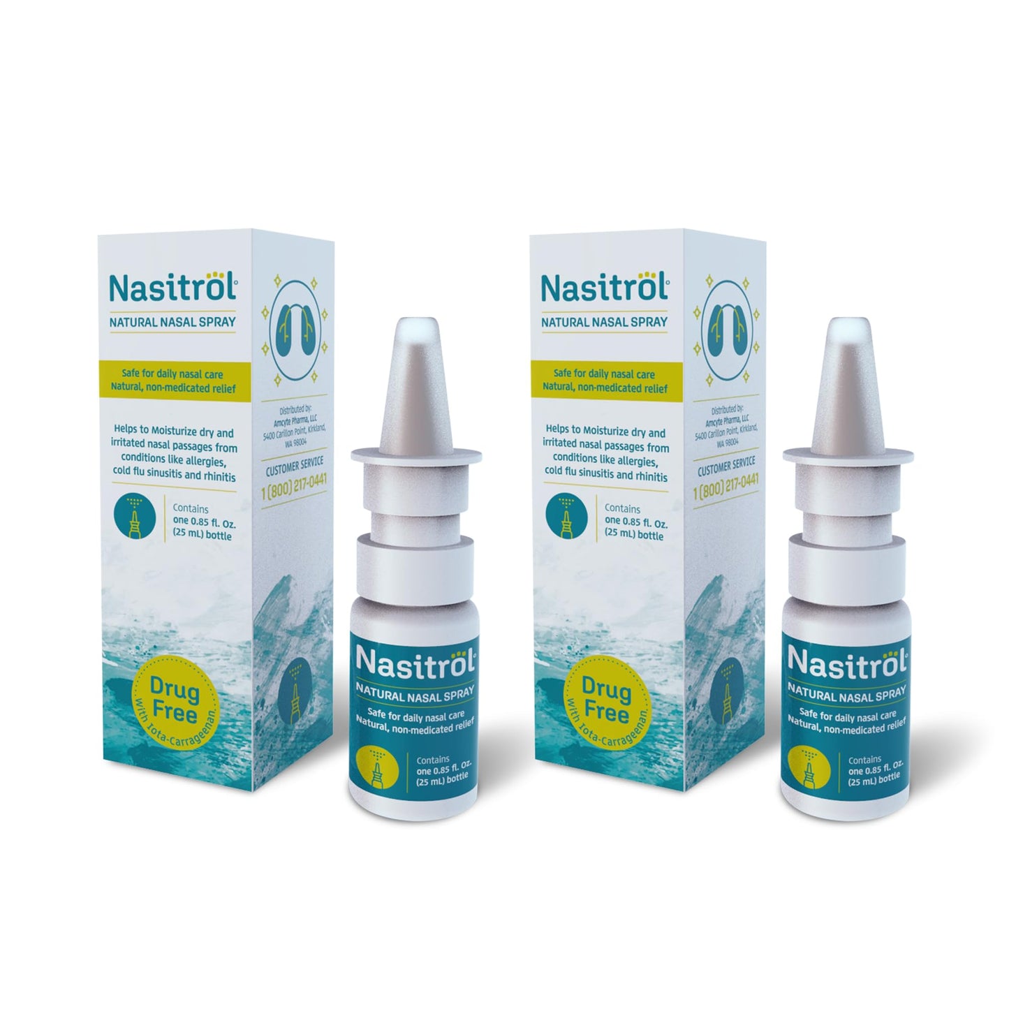 Nasitrol Natural Nasal Spray – Saline Daily Mist for Moisturized Sinuses (Pack of 2, 1.7 fl oz each)