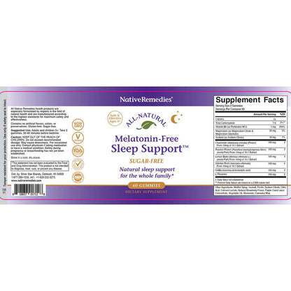 Native Remedies Melatonin-Free Sleep Gummies – Sugar-Free Herbal Sleep Aid for Adults (GABA, Magnesium, L-Theanine & Valerian) – 60 Gummies
