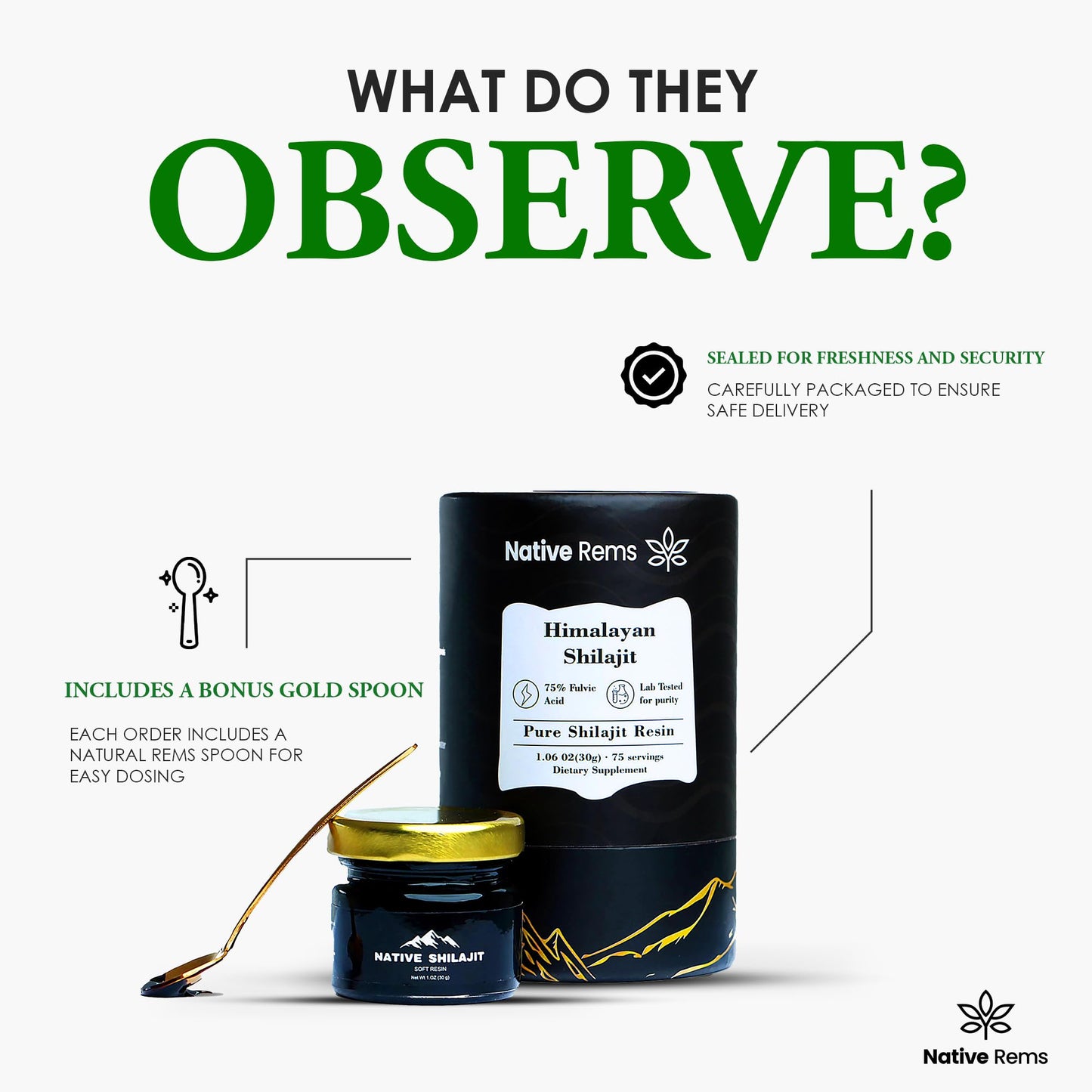 Native Rems Himalayan Shilajit Resin – Pure & Lab-Tested, Organic & Vegan