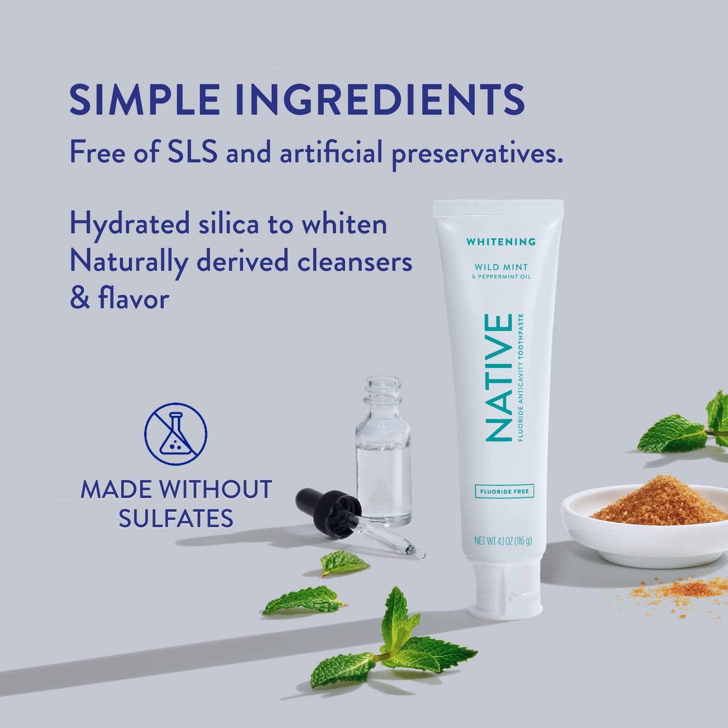 Native Toothpaste – Wild Mint, Fluoride Free, 4.1 oz