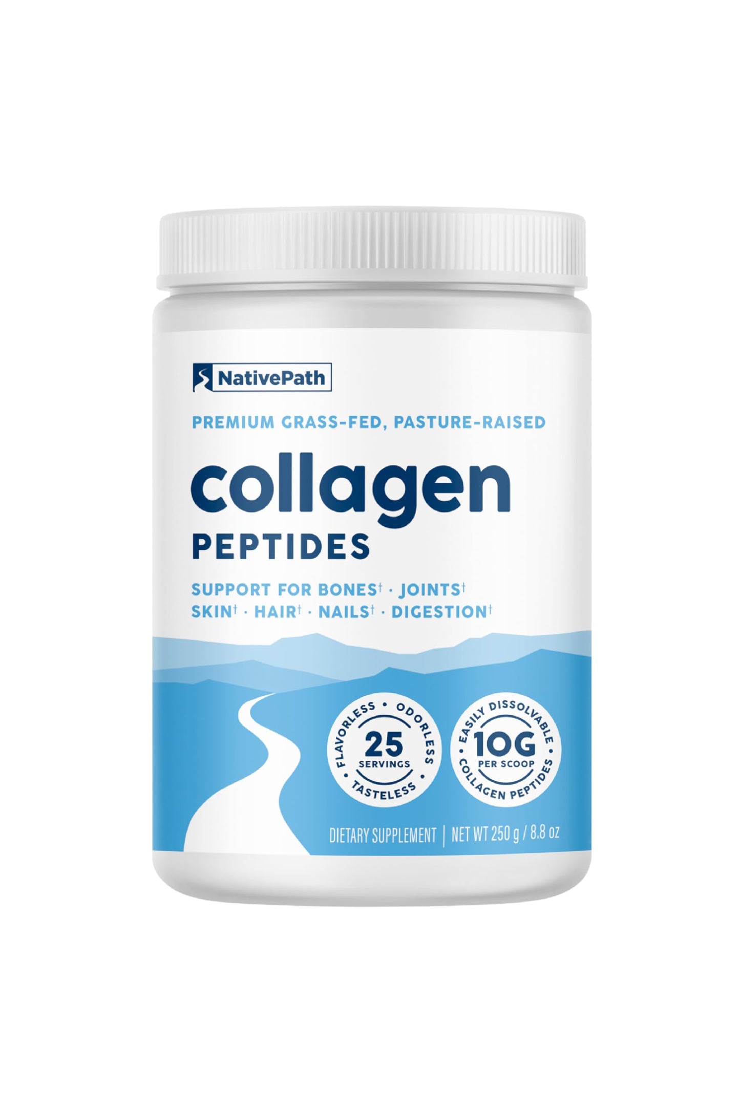 NativePath Collagen Peptides - Hydrolyzed Type I & III, 8.8 oz, 25 Servings