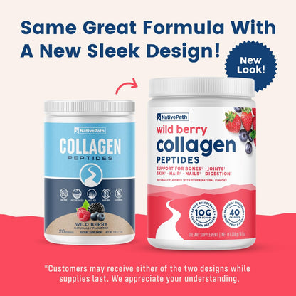 NativePath Collagen Peptides – Grass-Fed Type 1 & 3, Wild Berry, 230g | Keto & Paleo