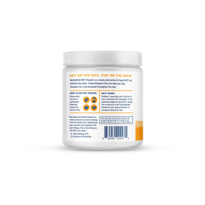 NativePath MCT Powder – Unflavored Keto MCTs (C8/C10), Dairy-Free, Gluten-Free, Non-GMO | 25 Servings