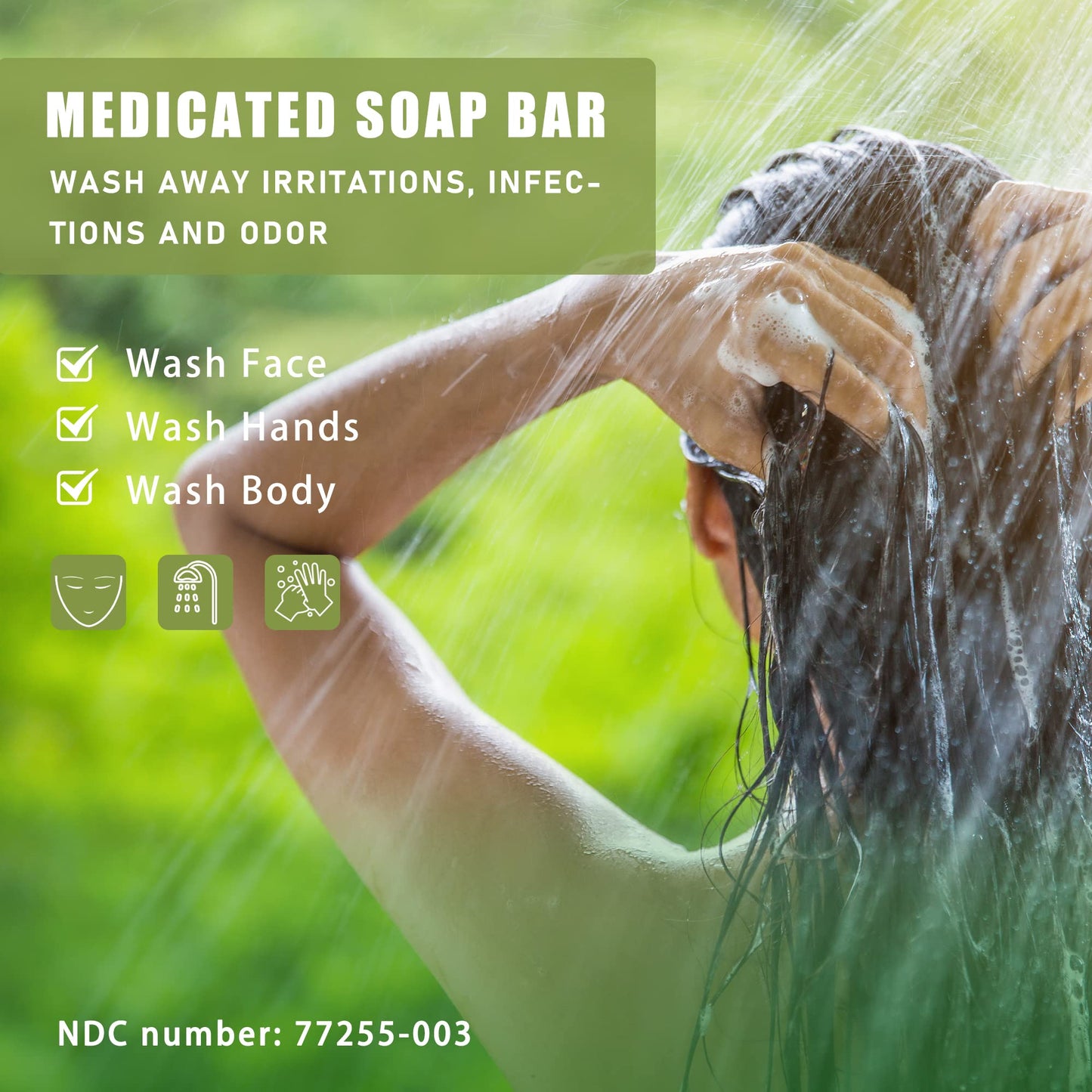 Natouch Antifungal Medicated Soap Bar with Tea Tree, Eucalyptus & Lavender