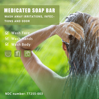 Natouch Antifungal Medicated Soap Bar with Tea Tree, Eucalyptus & Lavender