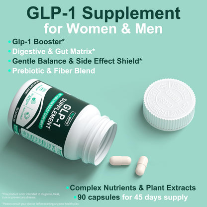 Natprime GLP-1 Supplement for Women & Men | Natural GLP-1 Support & Appetite Control - 90 Capsules