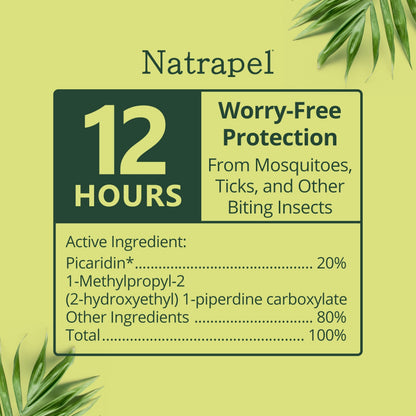 Natrapel Tick & Insect Repellent Wipes – 20% Picaridin, Up to 12 Hours, 3 Pack