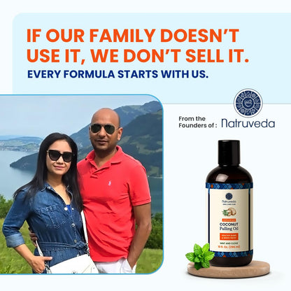 Natruveda Coconut Oil Pulling Mouthwash – Natural Whitening Ayurvedic Rinse | Fresh Mint Blend | Coconut Oil Pulling for Teeth & Gums | Whyte Oil Pulling | 10 oz