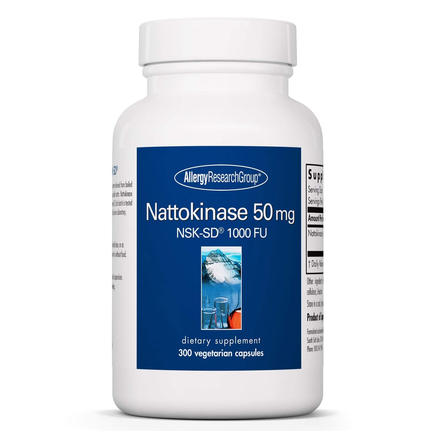 Allergy Research Group Nattokinase 50mg NSK-SD 1000 FU | Cardiovascular Support | 300 Count