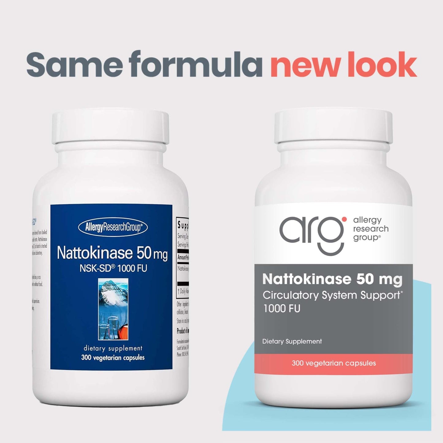 Allergy Research Group Nattokinase 50mg NSK-SD 1000 FU | Cardiovascular Support | 300 Count