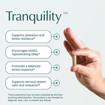 Natura Health Tranquility: Relaxation Support with L-Theanine & Herbs (90 Capsules)