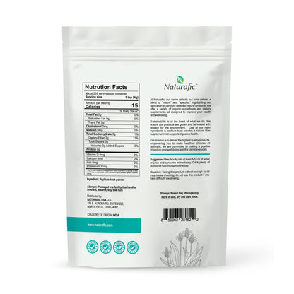Naturafic Psyllium Husk Powder Unflavored – Digestive Fiber for Bowel Regularity & Gut Health – Non-GMO, Gluten-Free, Vegan, Keto – 32oz