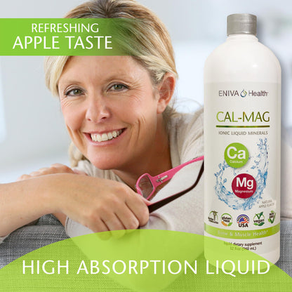 Liquid Ionic Calcium Magnesium Supplement (32oz) – Healthy Bones, Hair & Nails | Eniva Health