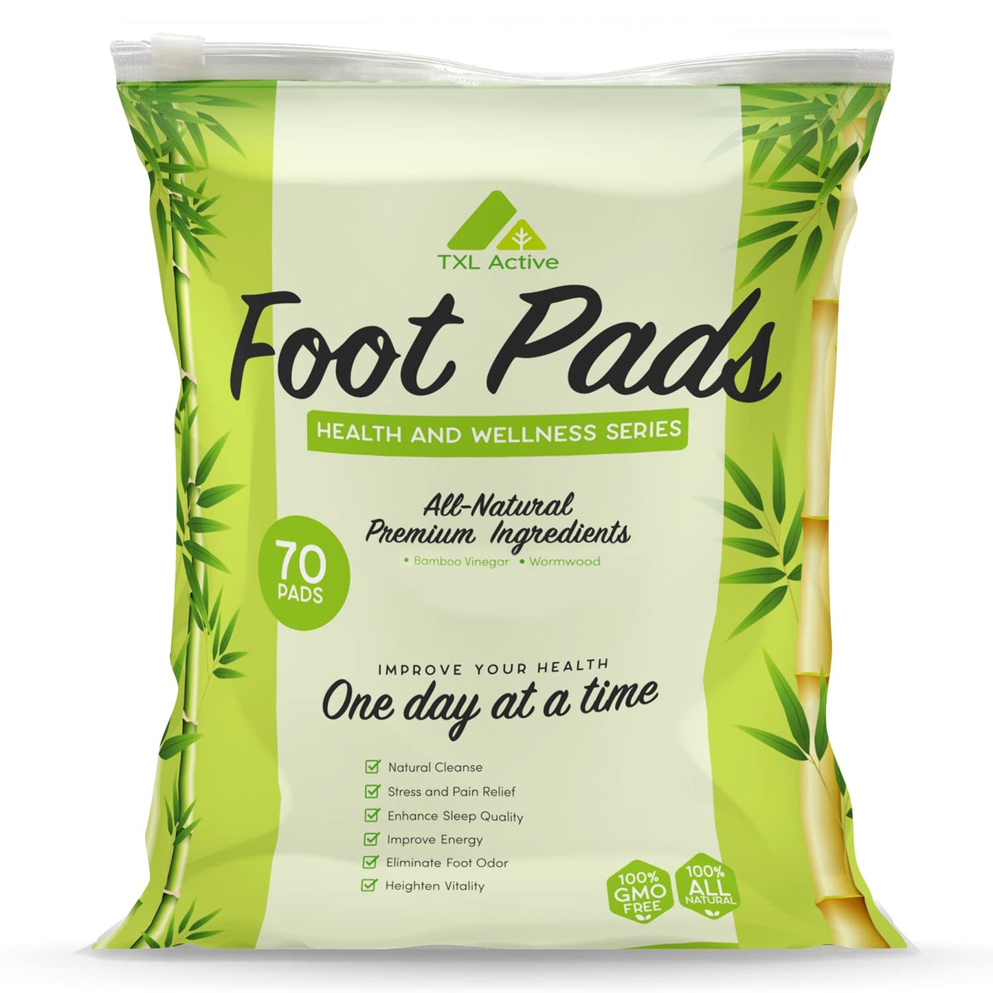Natural Bamboo Charcoal Foot Pads (70 Pack) – Wormwood Sleep Aid & Stress Relief