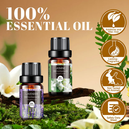 Natural Essential Oils Gift Set - 20 x 10ml for Diffuser, Massage & DIY Fragrance