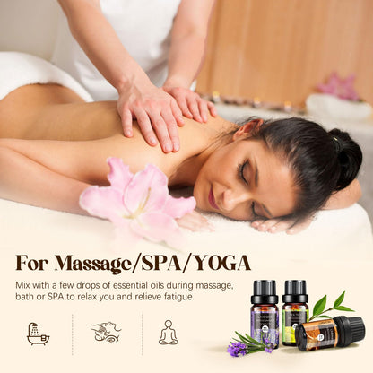 Natural Essential Oils Gift Set - 20 x 10ml for Diffuser, Massage & DIY Fragrance