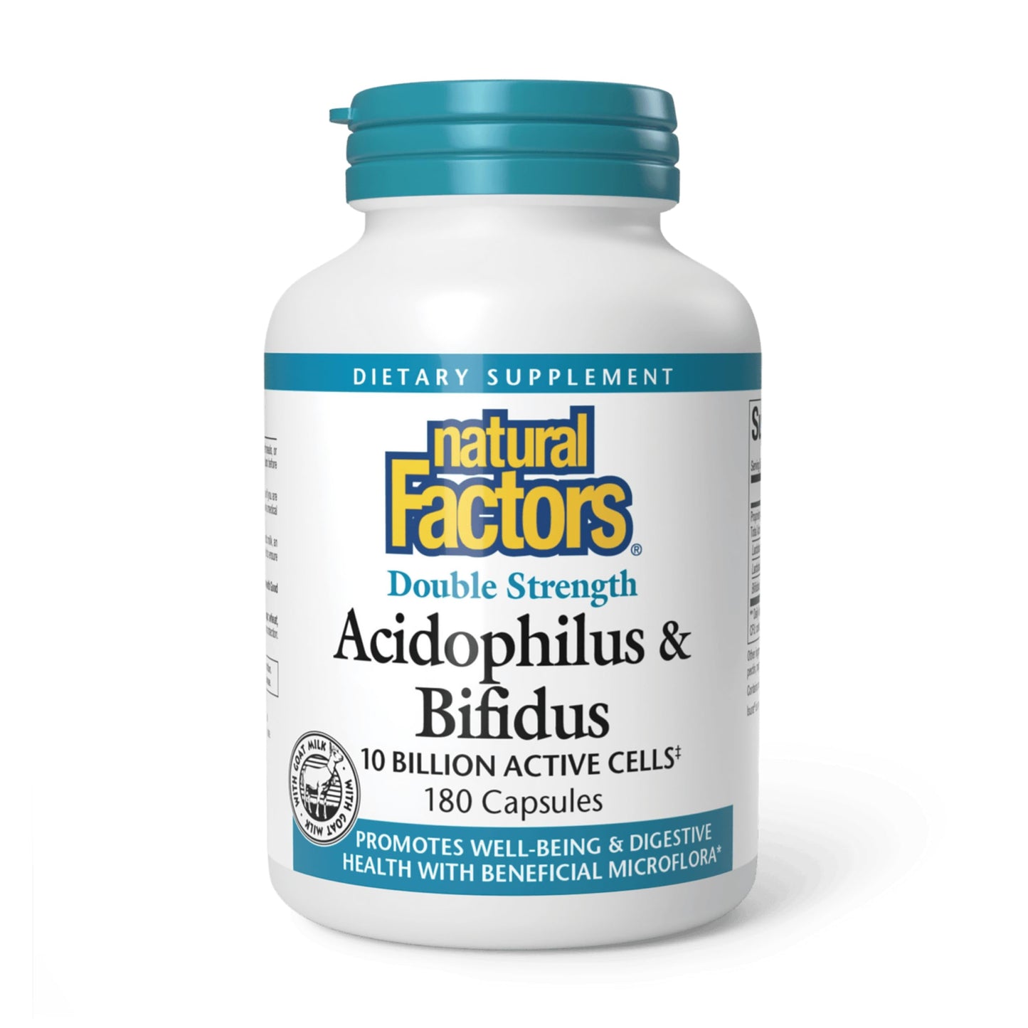 Natural Factors Acidophilus & Bifidus Double Strength Probiotic – 180 Capsules