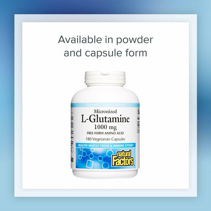 Natural Factors Micronized L-Glutamine Drink Mix 5000 mg – Supports Muscles and Immune Function – 8 oz