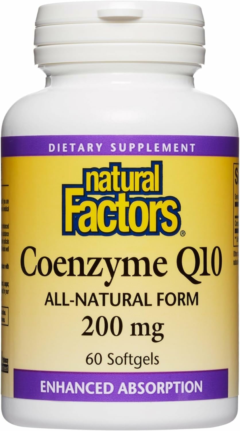 Natural Factors CoQ10 200 mg - Antioxidant Support for Energy & Heart Health | 60 Softgels