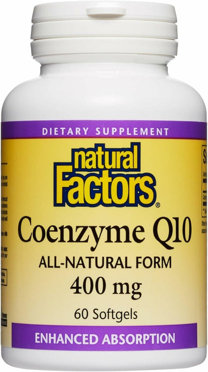 Natural Factors CoQ10 400 mg – Antioxidant Support, Energy Production & Heart Health | 60 Softgels