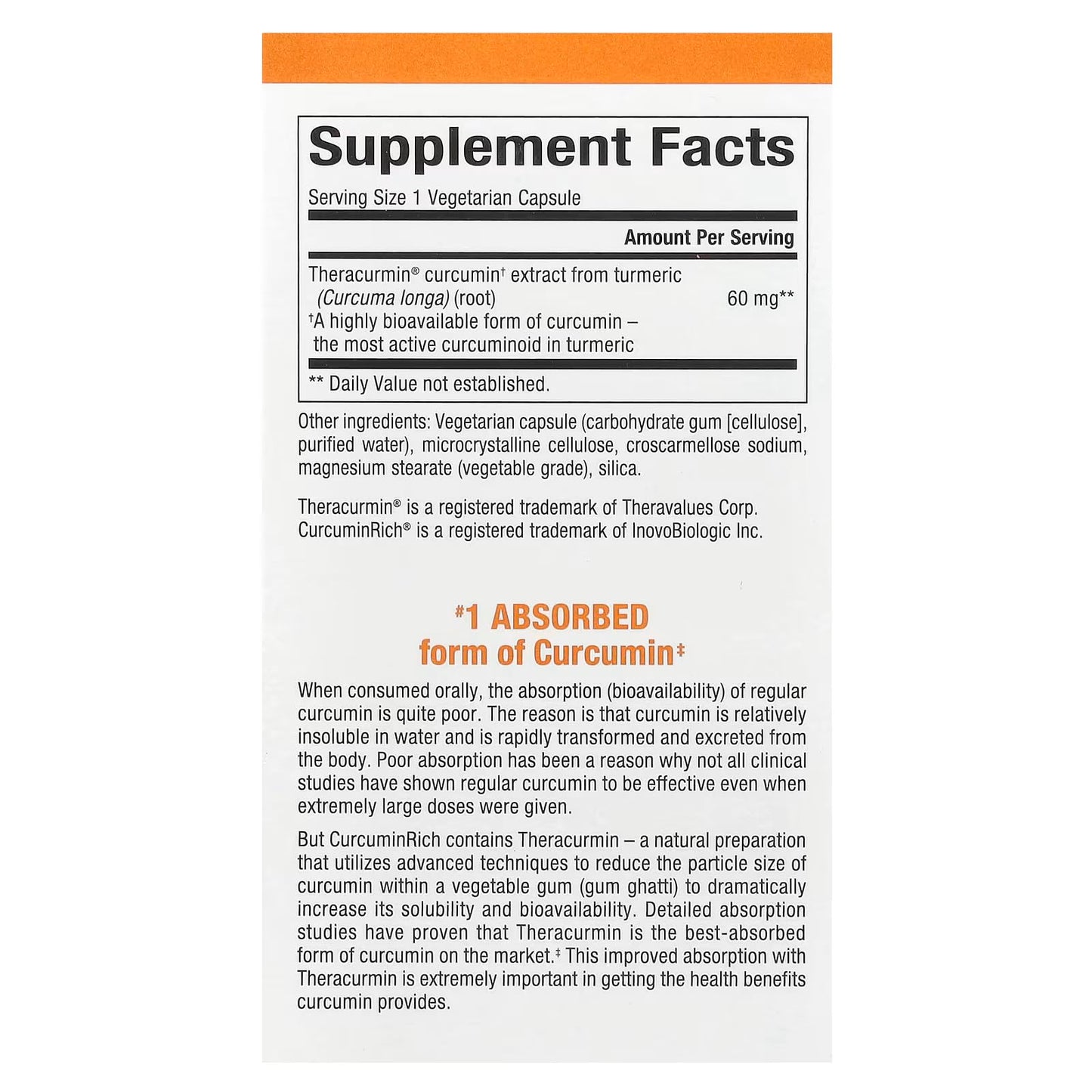 Natural Factors CurcuminRich Theracurmin 60 mg – Double-Strength, 60 Count | Superior Absorption