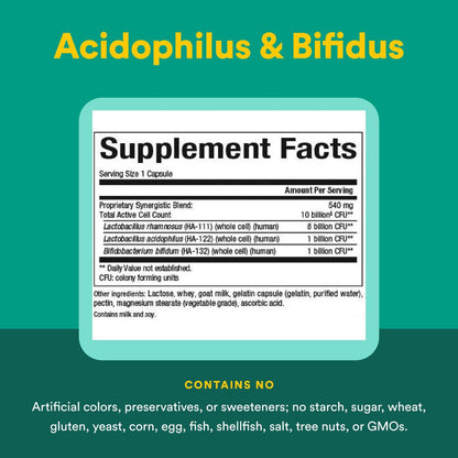 Natural Factors Acidophilus & Bifidus Double Strength Probiotic – 180 Capsules