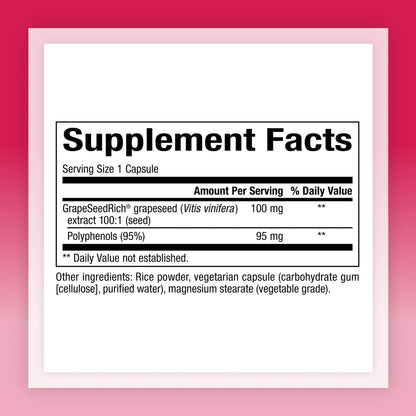 Natural Factors GrapeSeedRich Grape Seed Extract - Antioxidant Support for Healthy Inflammatory Response | 120 Capsules