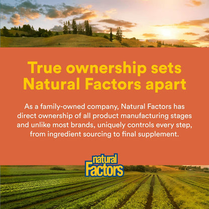 Natural Factors Kids Chewable Vitamin C 500 mg – Immune Support, Tangy Orange (180 Count)