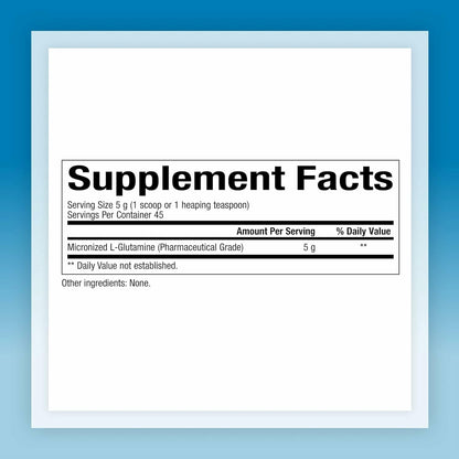 Natural Factors Micronized L-Glutamine Drink Mix 5000 mg – Supports Muscles and Immune Function – 8 oz