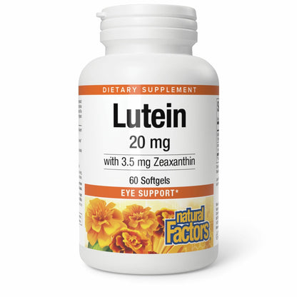 Natural Factors Lutein 20mg – Eye Health Antioxidant | 60 Soft Gels