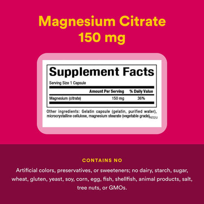 Natural Factors Magnesium Citrate 150 mg | 90 Capsules