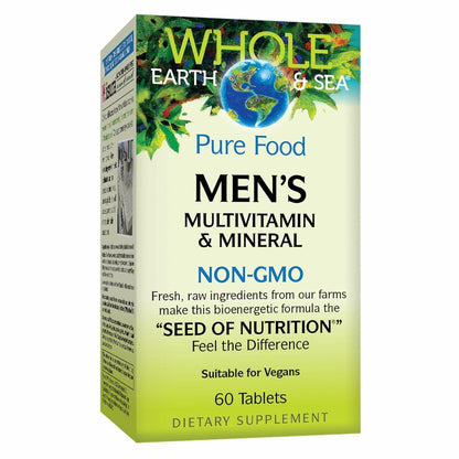Natural Factors Men's Multivitamin & Mineral - 60 Tablets | 1 Serving = 1/2 lb of Veggies