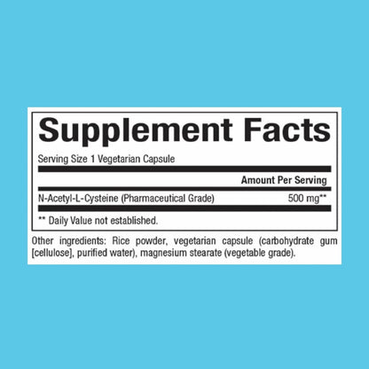 Natural Factors N-Acetyl-L-Cysteine 500 mg – Liver & Lung Support | Immune Health | 90 Veg Capsules