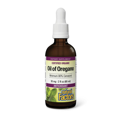 Natural Factors Oil of Oregano - Liquid Antioxidant & Immune Support | 2 fl oz (375 Servings)