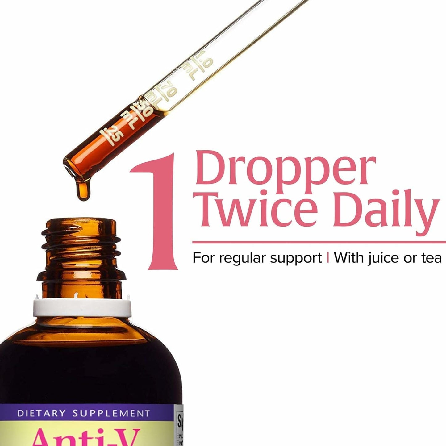 Natural Factors Anti-V Liquid Formula Echinacea Supplement for Immune & Wellness Support – Organic, Non-GMO, 3.4 oz (100 Servings)