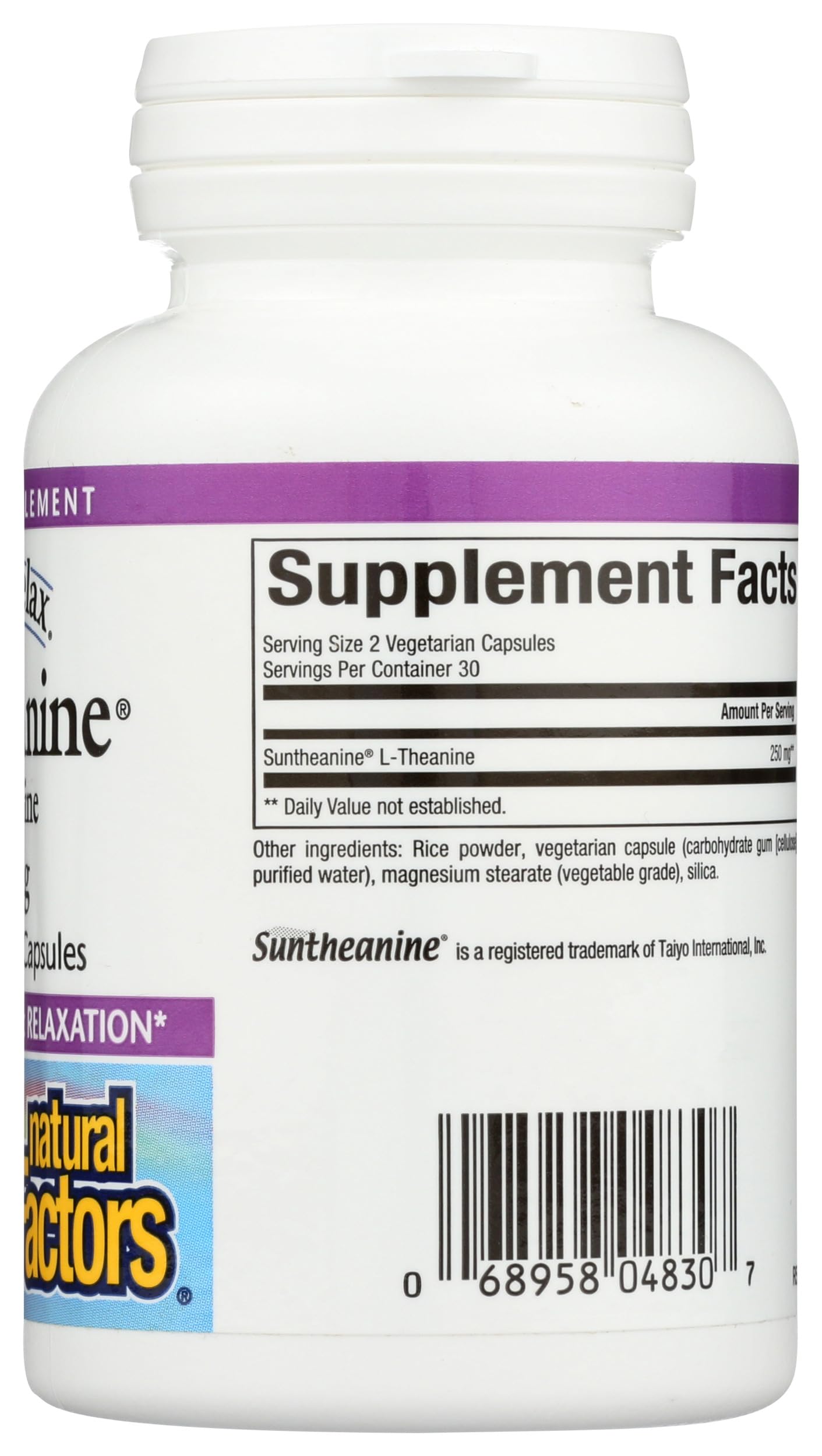 Natural Factors Stress-Relax Suntheanine L-Theanine 125 mg - 60 Capsules